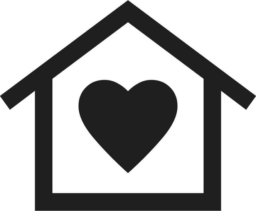 Home with heart inside icon